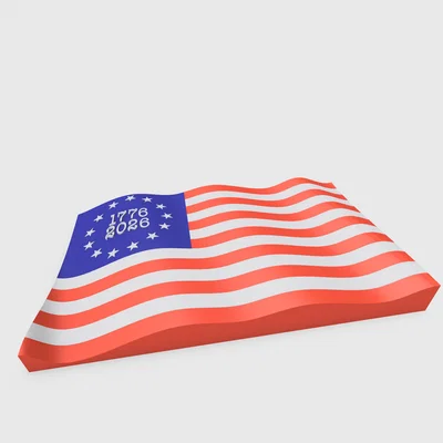 Mô hình 3D cờ Mỹ kỷ niệm 250 năm (America 250th Flag) cực đẹp