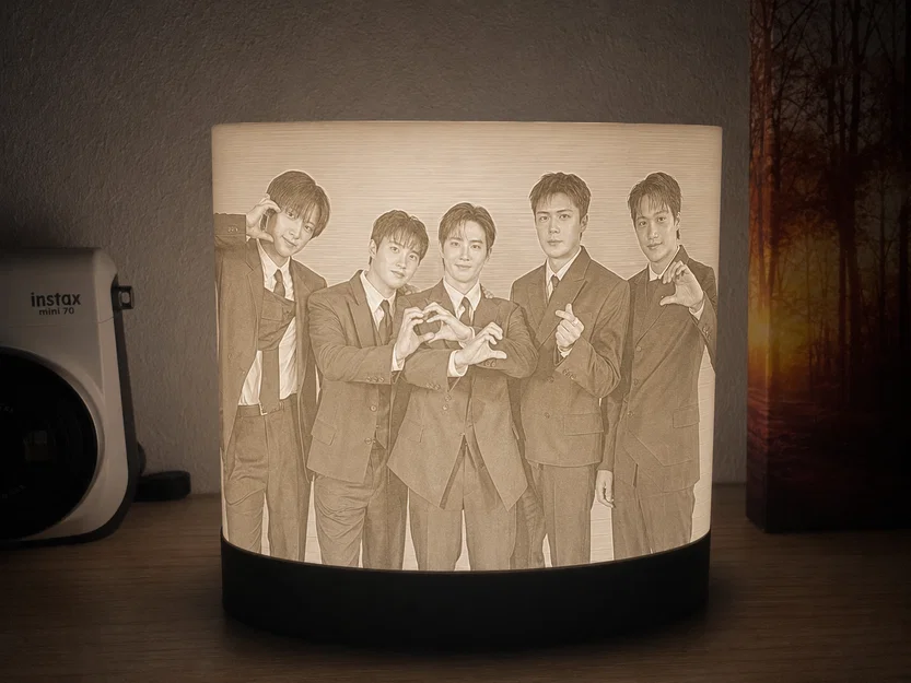 Đèn ngủ 360° EXO Lithophane in 3D - Món quà tuyệt vời cho fan K-pop - Image 1