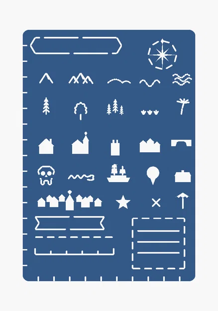 Khuôn vẽ bản đồ (Map Stencil) 3D - Dụng cụ hỗ trợ sáng tạo tiện lợi - Image 1