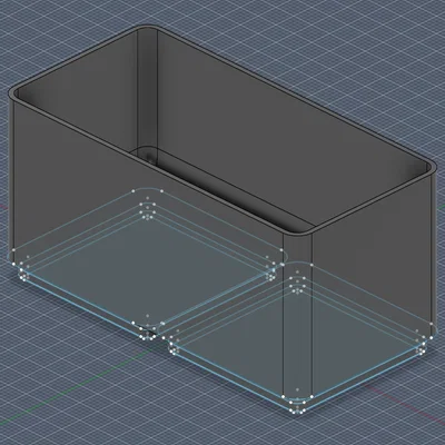 Hộp Đựng Gridfinity 1×2 — Có Lỗ Nam Châm + Rãnh Lấy Đồ | Tương Thích Tấm Đế (42 mm)