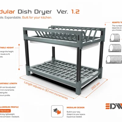 Kệ Úp Chén Dĩa Lắp Ghép (Modular Dish Drying Rack)