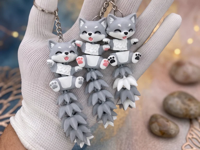 Mô Hình Sói Con Flexi Đáng Yêu - Đồ Chơi Khớp Nối, Móc Khóa và Nam Châm - Image 3