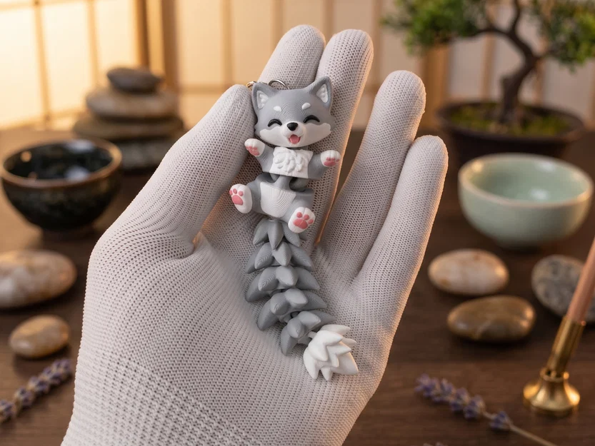Mô Hình Sói Con Flexi Đáng Yêu - Đồ Chơi Khớp Nối, Móc Khóa và Nam Châm - Image 4