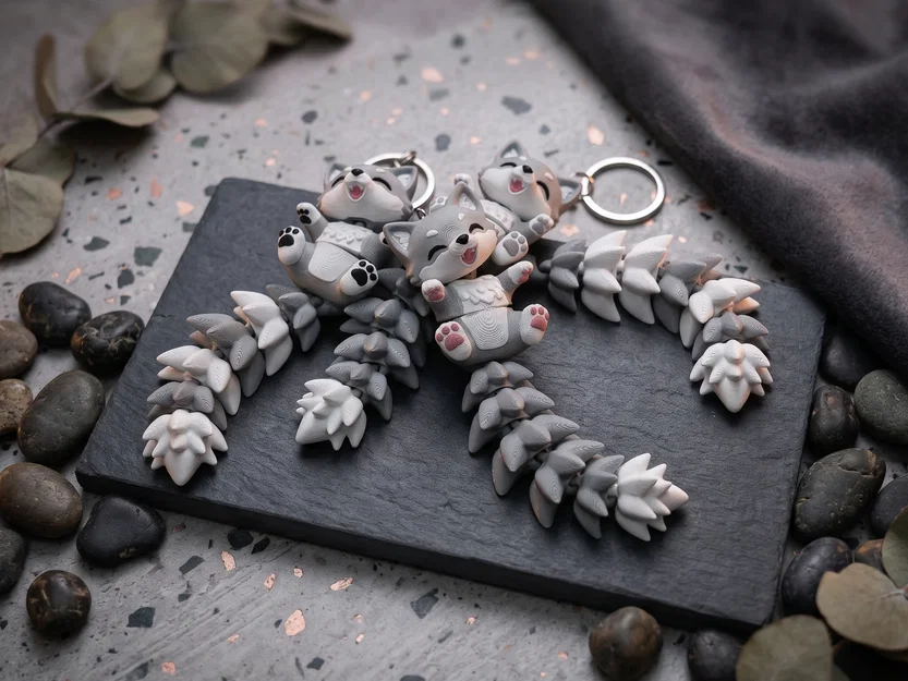 Mô Hình Sói Con Flexi Đáng Yêu - Đồ Chơi Khớp Nối, Móc Khóa và Nam Châm - Image 5