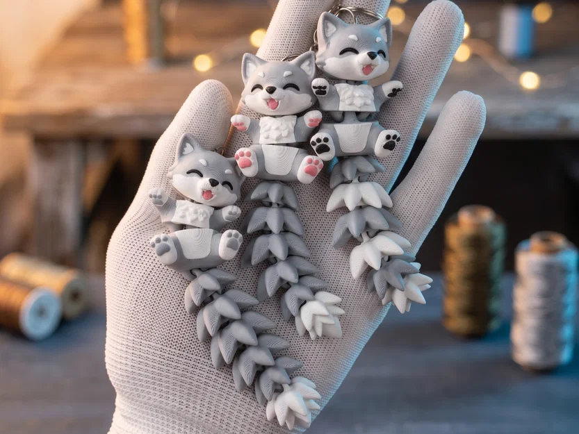 Mô Hình Sói Con Flexi Đáng Yêu - Đồ Chơi Khớp Nối, Móc Khóa và Nam Châm - Image 6