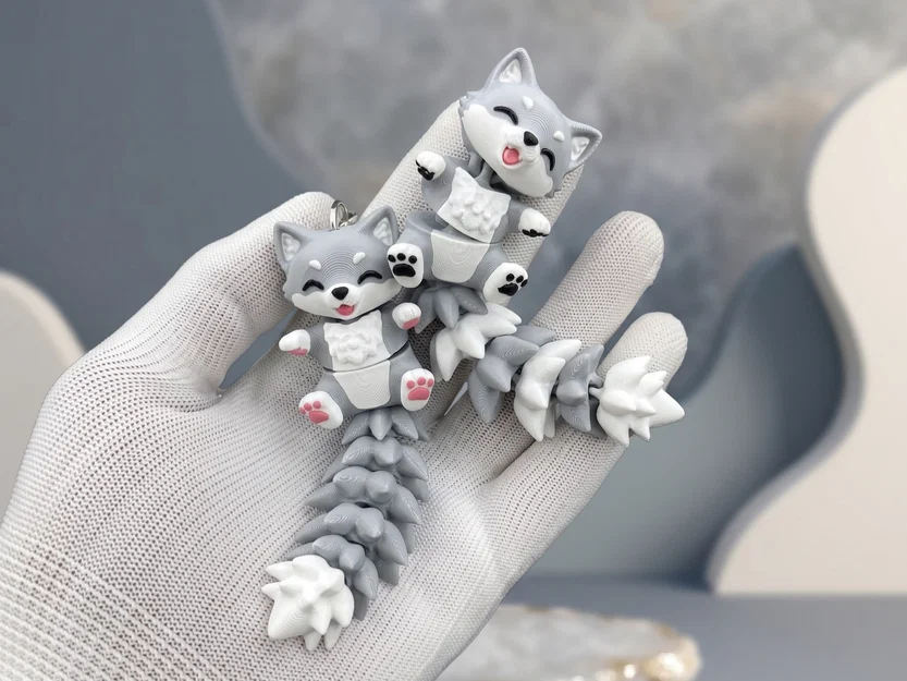 Mô Hình Sói Con Flexi Đáng Yêu - Đồ Chơi Khớp Nối, Móc Khóa và Nam Châm - Image 7