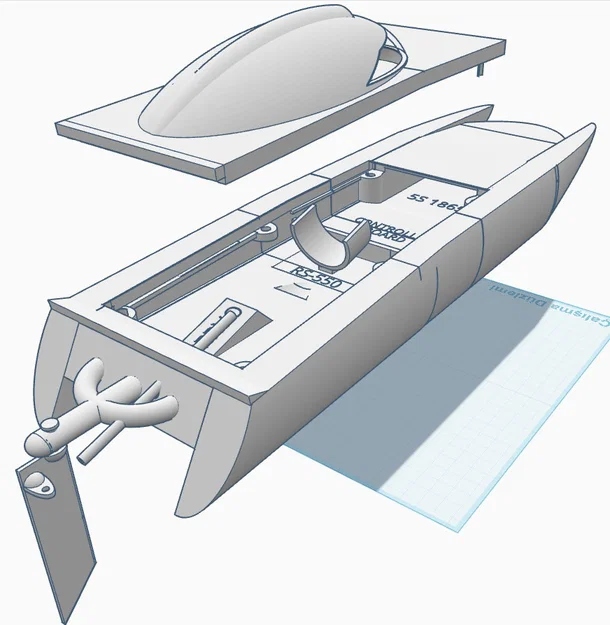 Mô hình thuyền cao tốc Offshore RC Boat 48cm cho động cơ RS550 - Image 7