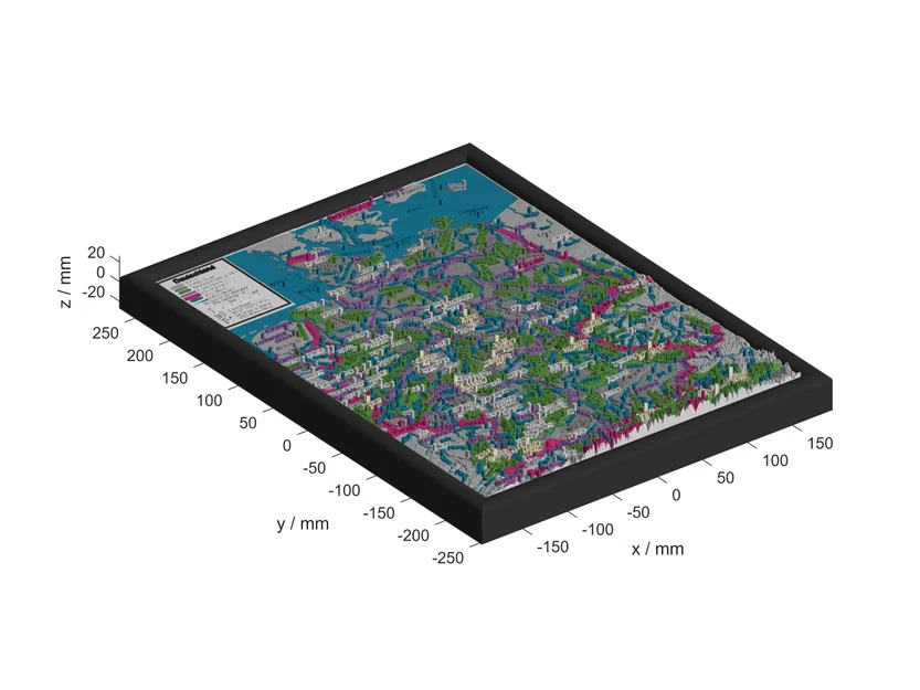 Bản đồ địa hình 3D nước Đức dạng mảnh ghép - Image 1
