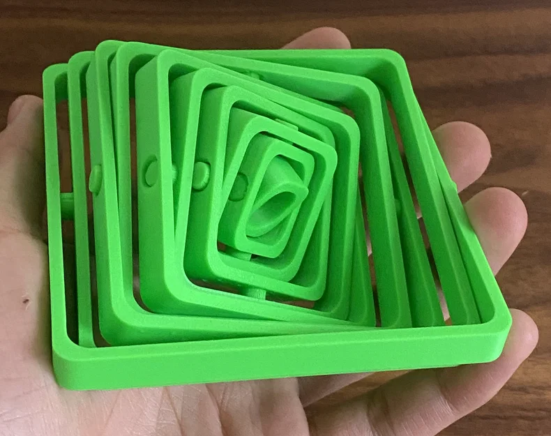 Mô hình Gyroscope vuông (SQUARE Gyroscope Fidget) in 3D thư giãn - Image 1