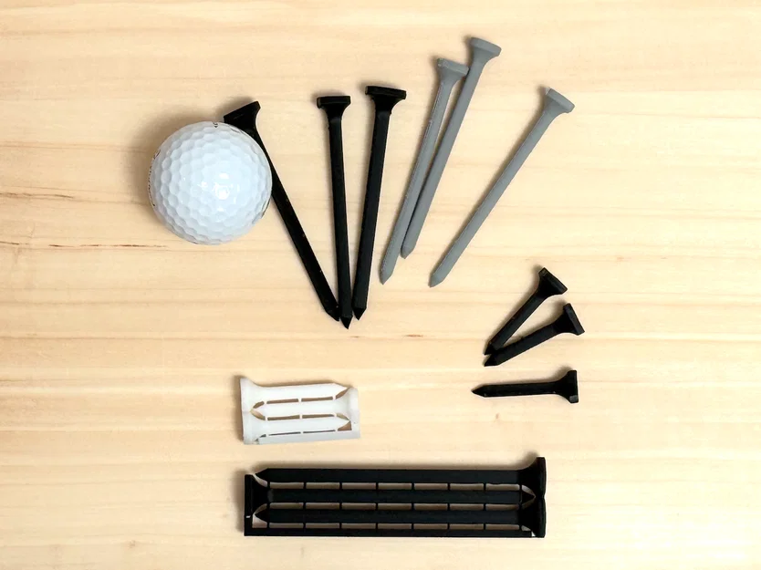 Golf Tee Siêu Bền - 5 Độ Dài Khác Nhau - In Nằm Ngang Tăng Độ Chắc Chắn - Image 1