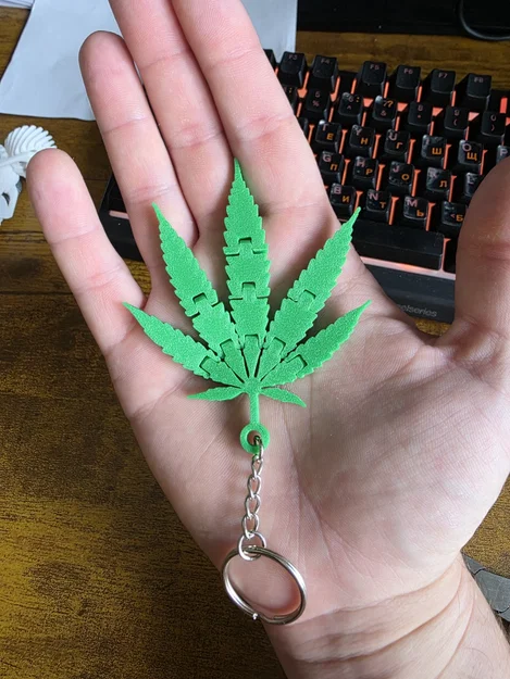 Móc khóa lá cây Flex Weed Leaf 3D - Phụ kiện linh hoạt, độc đáo - Image 1
