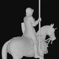 Mô hình Hiệp sĩ Trung cổ cưỡi ngựa cầm thương in 3D độc đáo - Thumbnail 2