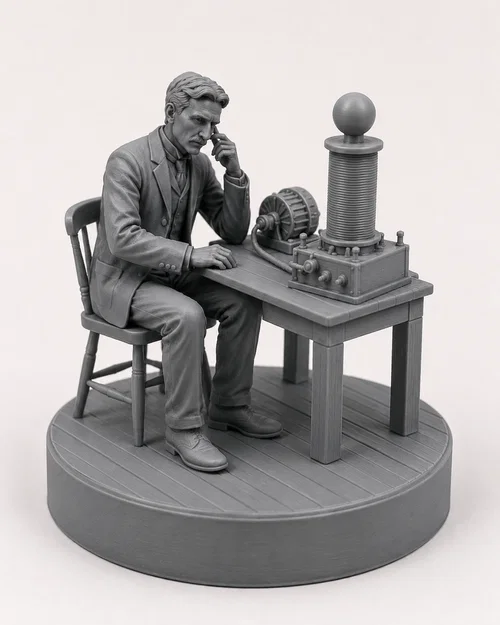 Mô hình 3D Nikola Tesla và cỗ máy điện từ độc đáo - Image 1