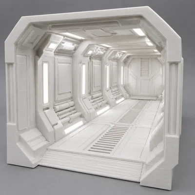 Mô hình hành lang Sci-Fi tương lai - Phụ kiện cho Diorama và RPG