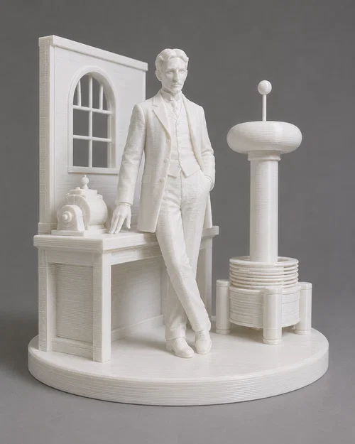 Mô hình in 3D Nikola Tesla trong xưởng làm việc đầy cảm hứng - Image 1