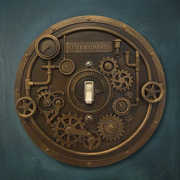 Tấm Ốp Công Tắc Đèn Phong Cách Steampunk - Image 1