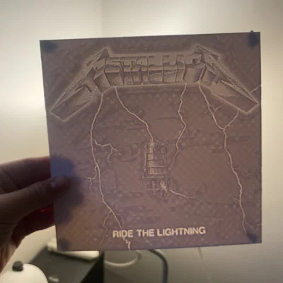 Mô hình tranh Lithophane Metallica Ride The Lightning in 3D