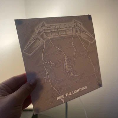 Mô hình tranh Lithophane Metallica Ride The Lightning in 3D