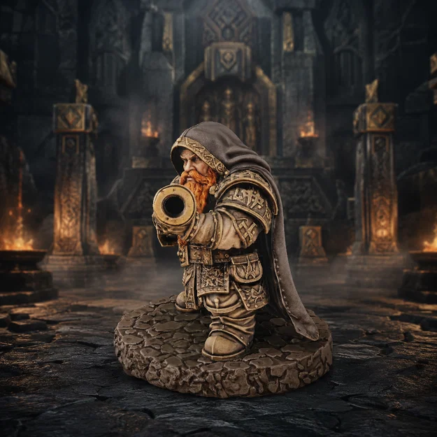 Bloodbound Realms – Dwarf – Grimbarrel Thundergunner (Mô hình STL in 3D Dark Fantasy) - Image 2