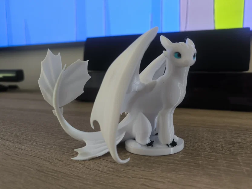Mô hình 3D Rồng Trắng Light Fury - Bí kíp luyện rồng - Image 3