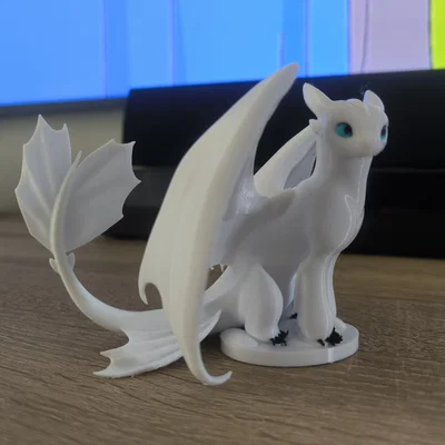 Mô hình 3D Rồng Trắng Light Fury - Bí kíp luyện rồng