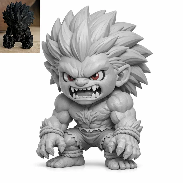 Chibi Blanka (Street Fighter) - Mô hình 3D dễ thương - Image 1