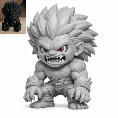 Chibi Blanka (Street Fighter) - Mô hình 3D dễ thương