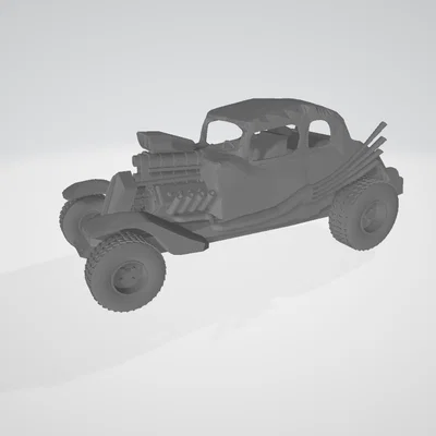 Mô hình xe đua cổ điển Old Sport Car hầm hố cho máy in 3D