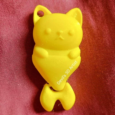 Móc khóa mèo tiên cá cử động dễ thương - File in 3D độc đáo