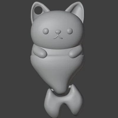 Móc khóa mèo tiên cá cử động dễ thương - File in 3D độc đáo