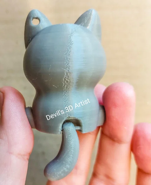 Móc khóa mèo 3D đáng yêu có đuôi cử động linh hoạt - Image 2