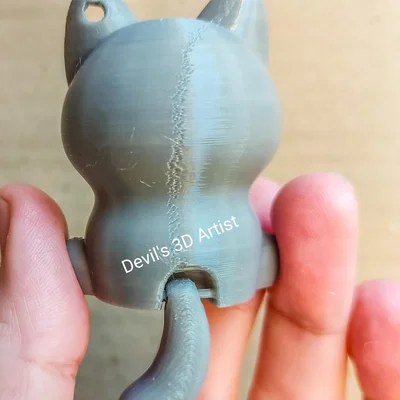 Móc khóa mèo 3D đáng yêu có đuôi cử động linh hoạt