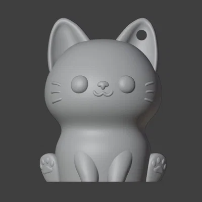 Móc khóa mèo 3D đáng yêu có đuôi cử động linh hoạt