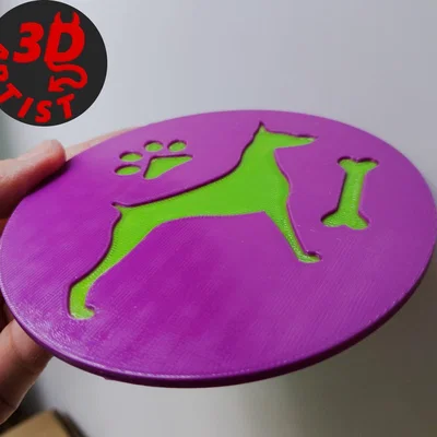 Bộ 4 đế lót ly hình chú cún đáng yêu - File in 3D