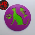 Miếng lót cốc hình mèo dễ thương in 3D - Thumbnail 1
