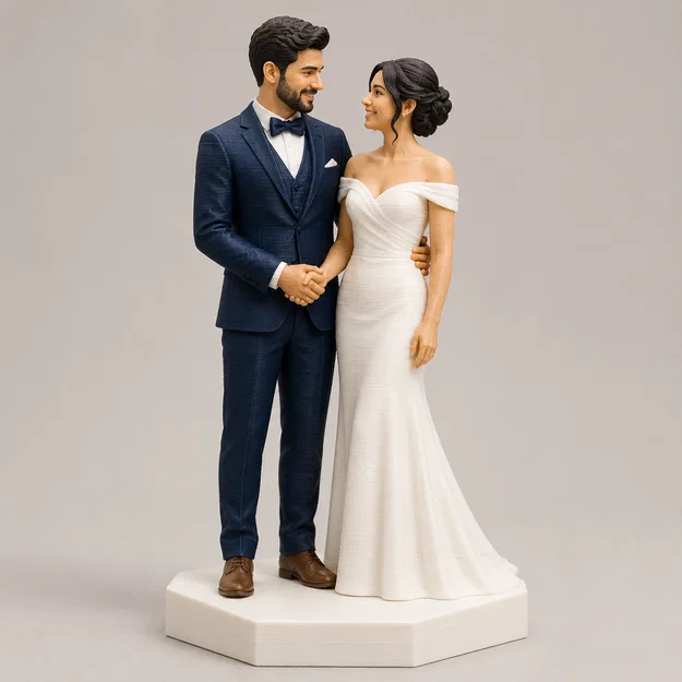 Mô hình 3D Cô Dâu Chú Rể: Món Quà Kỷ Niệm Cưới Tinh Tế - Image 1