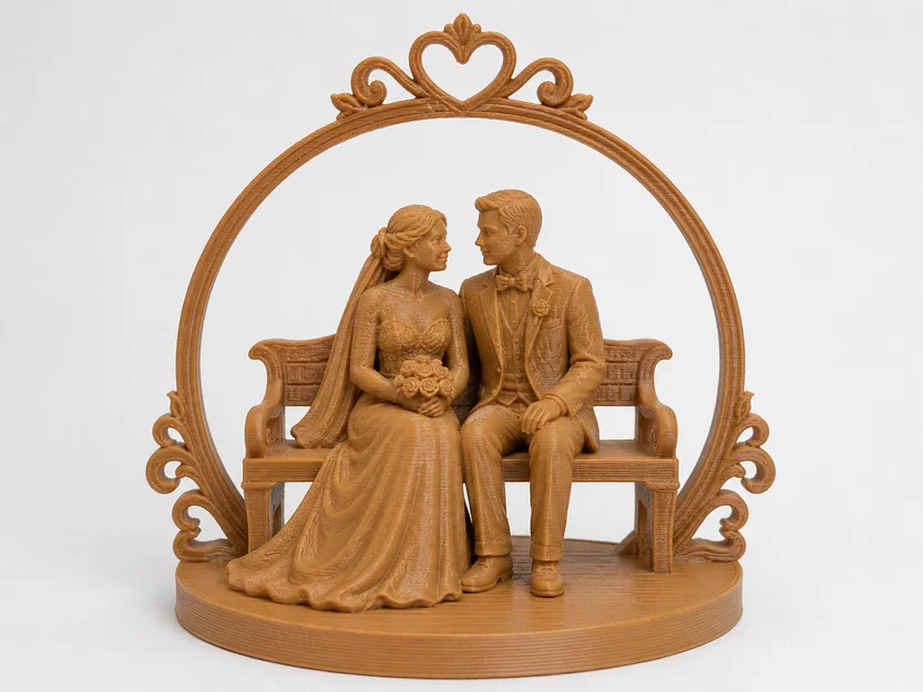 Mô hình cặp đôi hạnh phúc (Wedding couple) trang trí 3D ấn tượng - Image 1