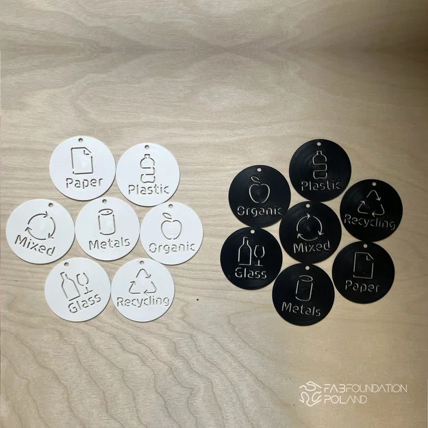 Bộ thẻ phân loại rác in 3D (File STL) - Tái chế, hữu cơ, giấy, nhựa - Image 5