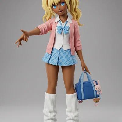 Mô hình Anime cô nàng đi dạo phố đáng yêu cho máy in 3D