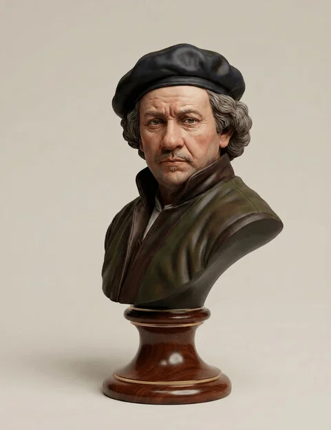 Mô hình 3D Tượng chân dung tự họa Rembrandt (1659) nghệ thuật - Image 1