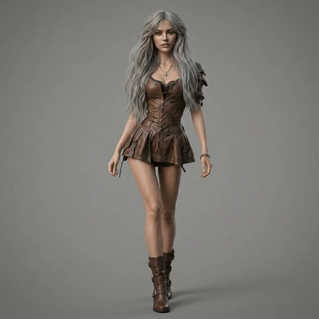 Mô hình 3D Nữ Chiến Binh Fantasy (Female Barbarian Walking) cực đẹp - Image 1