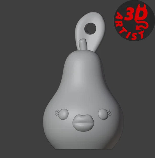 Móc khóa hình quả lê vui nhộn (Funny Pear Keychain) - Tự in 3D - Image 2
