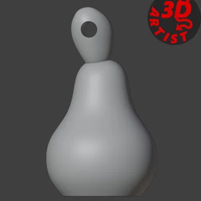 Móc khóa hình quả lê vui nhộn (Funny Pear Keychain) - Tự in 3D