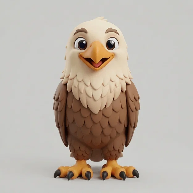 Mô hình 3D đại bàng Frederick J. Eagle dễ thương cho bé yêu - Image 1