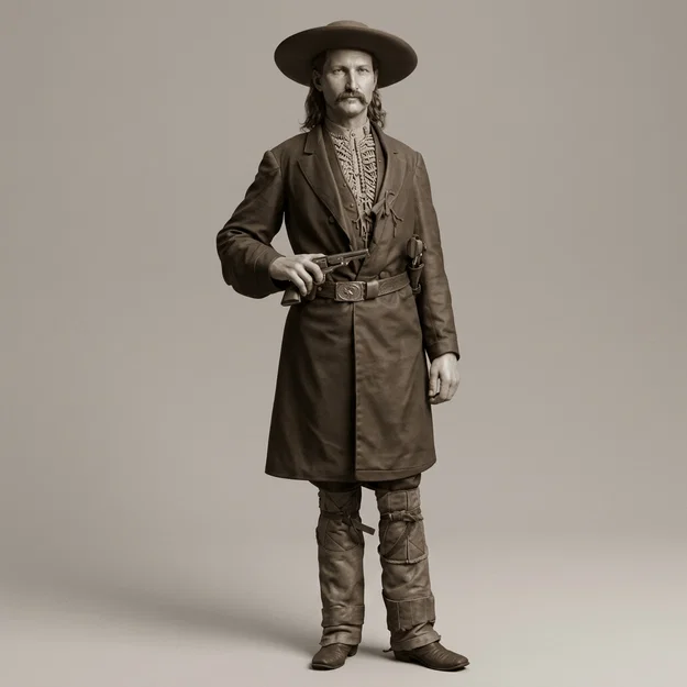 Mô hình in 3D tay súng miền Tây huyền thoại Wild Bill Hickok - Image 1