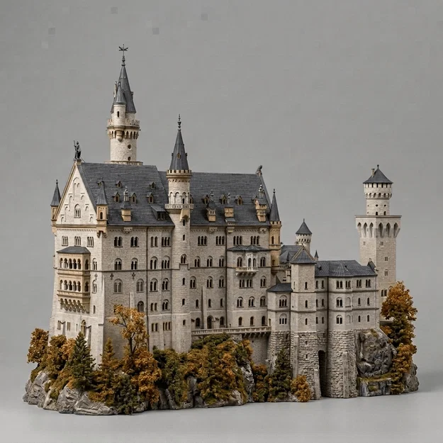 Mô hình 3D Lâu đài Neuschwanstein (Đức) - Tinh tế và đẳng cấp - Image 1