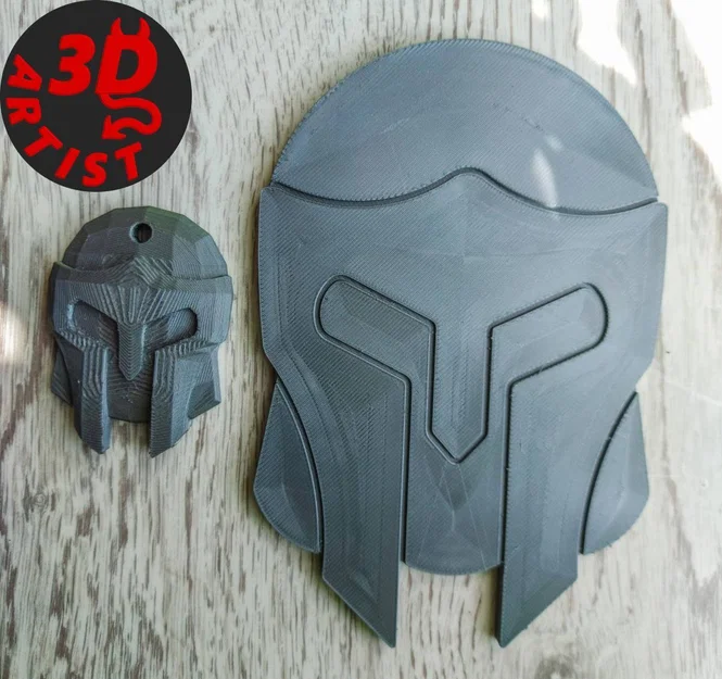 Bộ mô hình in 3D Knight's Helmet: Miếng lót cốc và móc khóa - Image 1
