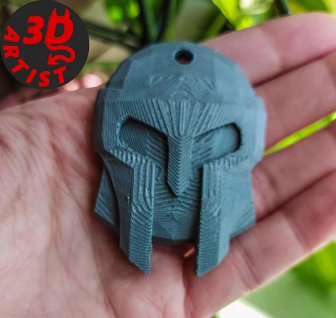 Bộ mô hình in 3D Knight's Helmet: Miếng lót cốc và móc khóa - Image 2
