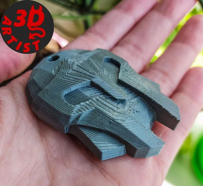 Bộ mô hình in 3D Knight's Helmet: Miếng lót cốc và móc khóa - Image 3