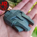 Bộ mô hình in 3D Knight's Helmet: Miếng lót cốc và móc khóa - Thumbnail 3